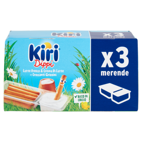 Kiri Dippi Latte Fresco & Crema di Latte + Croccanti Grissini 3 x 35 g