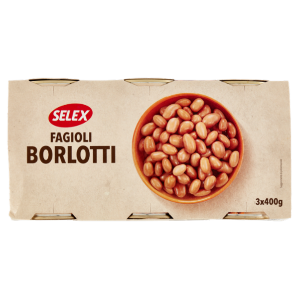 Selex Fagioli Borlotti Lessati 3x400 g