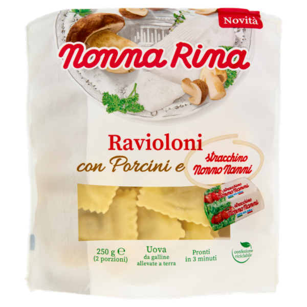 Nonna Rina Ravioloni con Porcini e stracchino Nonno Nanni 250 g