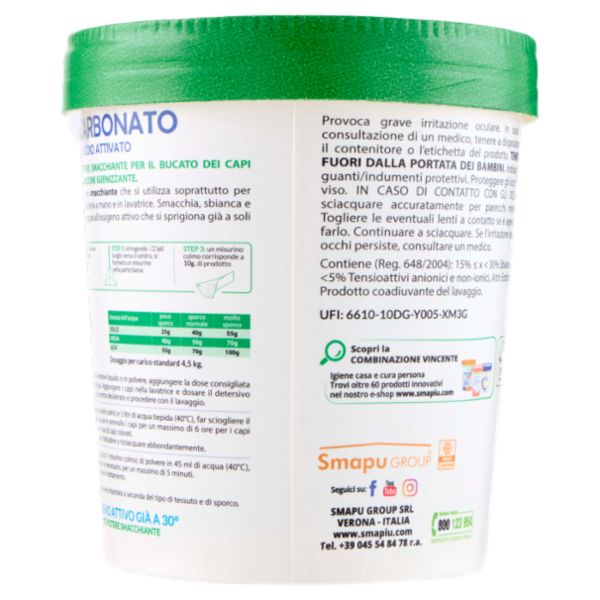 Smapiù Percarbonato di Sodio Attivato Delicato su Capi Colorati 720 g