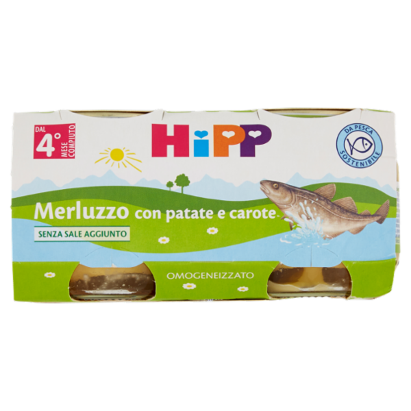 HiPP Merluzzo con patate e carote Omogeneizzato 2 x 80 g