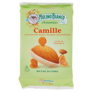 Mulino Bianco Armonia Camille Merenda Ricca Di Fibre Carote Mandorle Succo D'Arancia 8 Tortine 304g
