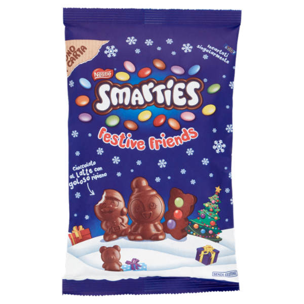 SMARTIES Festive Friends Personaggi di Cioccolato al Latte con Confetti SMARTIES 147g