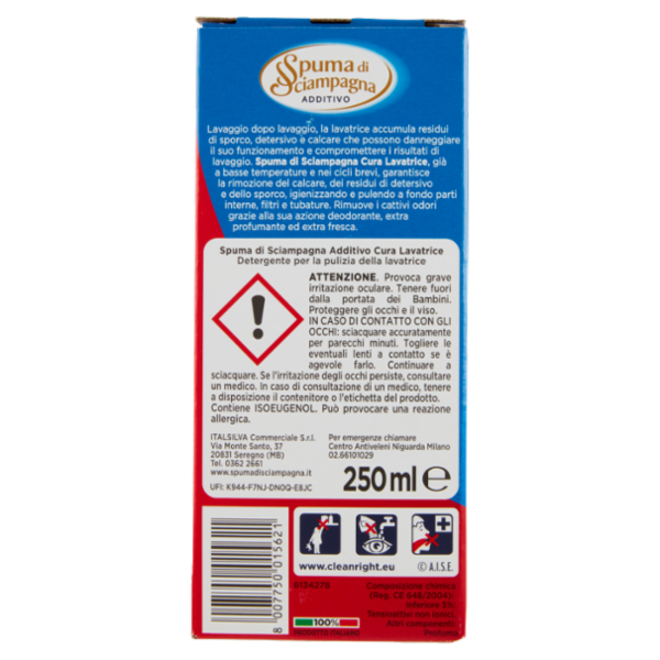 Spuma di Sciampagna Additivo Cura Lavatrice 250 ml