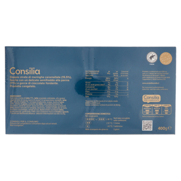 Consilia Optima Torta Meringata Congelata con Gocce di Cioccolato 400 g