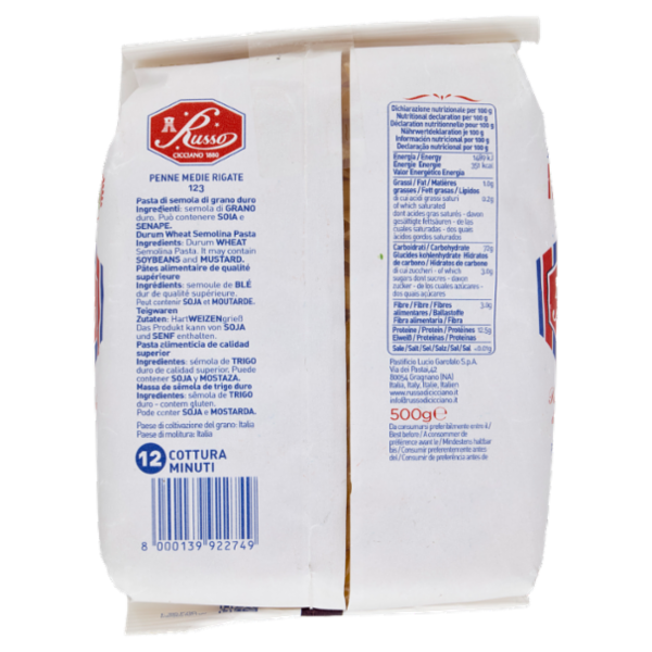 Russo Penne Medie Rigate 123 500 g