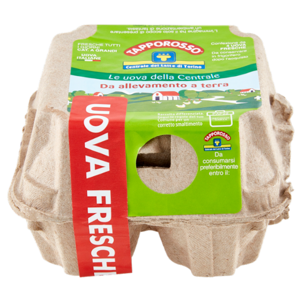 Tapporosso 4 Uova Fresche da allevamento a terra