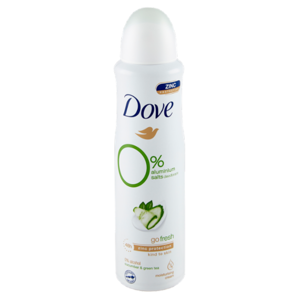 Dove go fresh 0% aluminium salts deodorant cucumber & green tea 150 ml
