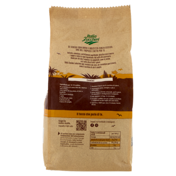 Italia Zuccheri - Oro del Tropico Zucchero Grezzo di Canna 1 Kg