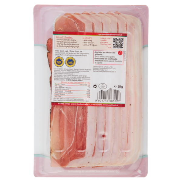 Handl Tyrol Tiroler Speck IGP vom Schinken mild würzig 80g ATM