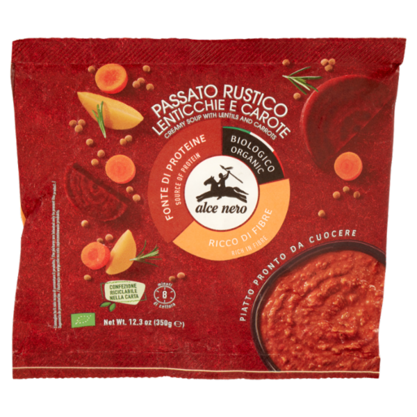 alce nero Passato Rustico Lenticchie e Carote 350 g