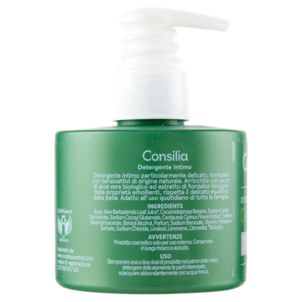 Consilia Detergente Intimo Delicato Bio con Succo Aloe ed Estratto Fiordaliso 250 ml