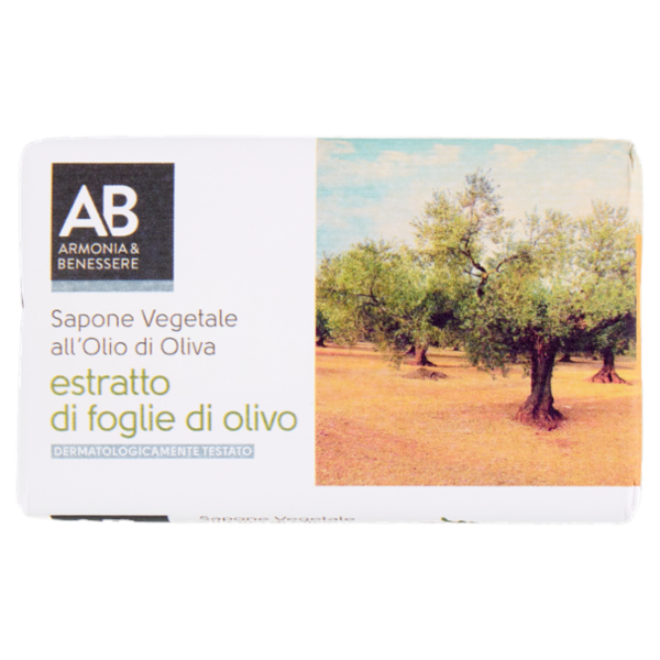 Armonia & Benessere Sapone Vegetale All'Olio di Oliva Estratto di Foglie di Olivo 125 g