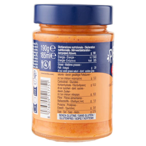 Barilla Pesto Calabrese Peperoni e Peperoncini Condimento e Sugo per Pasta 190 g