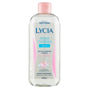 Lycia Acqua Micellare 3 In 1 Pelli Sensibili Con Acqua Di Fiori Di Loto 400 Ml