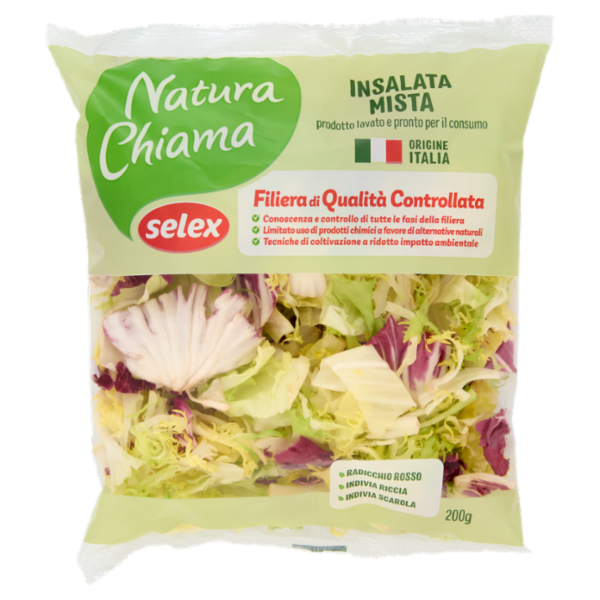 Selex Natura Chiama Insalata Mista Lavata e Pronta per il Consumo 200 g