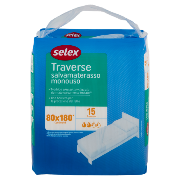 Selex Traverse Salvamaterasso Monouso 80X180 cm 15 pezzi