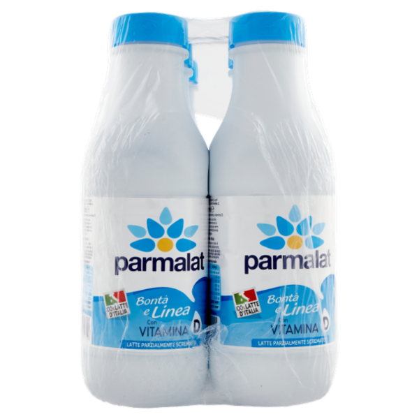 parmalat Bontà e Linea con Vitamina D 100% Latte d'Italia Latte Parzialmente Scremato 6 x 1000 ml