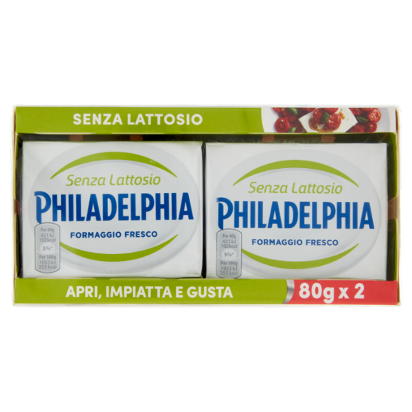 Philadelphia Senza Lattosio - formaggio fresco spalmabile senza lattosio 2 x 80 g