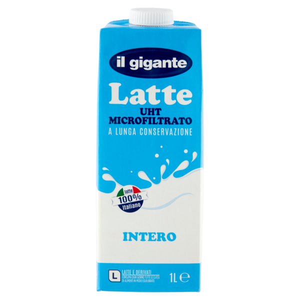 IL GIGANTE Latte UHT Microfiltrato a Lunga Conservazione Intero 1 L