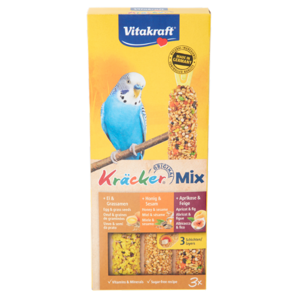 Vitakraft Kräcker Original Mix pappagallini ondulati 3 pezzi 80 g