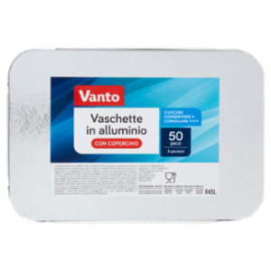 Vanto Contenitore In Alluminio Con Coperchio 20x13x5 Cm 50 Pezzi