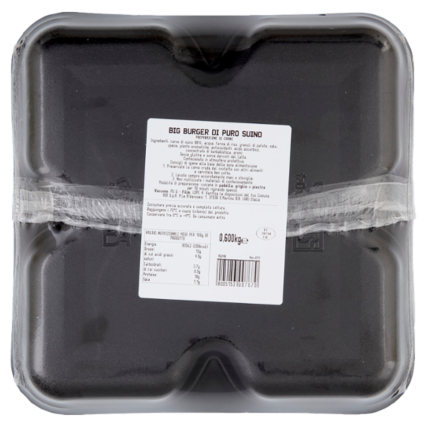 Aia Carne al Fuoco Hamburger di Suino 0,600 kg