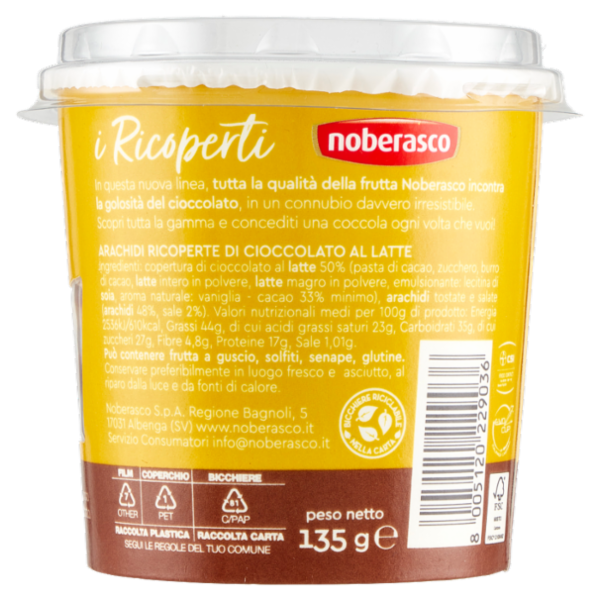noberasco i Ricoperti Arachidi & cioccolato 135 g