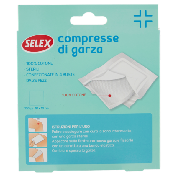 Selex Compresse di Garza Sterili 10x10 cm 100 pezzi