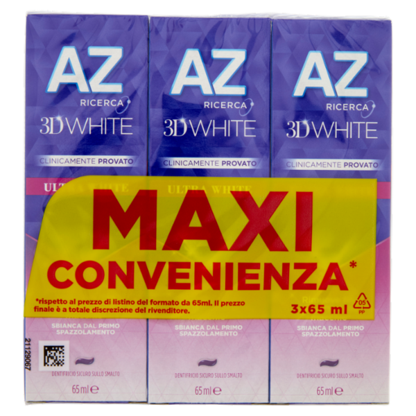 AZ Ricerca Dentifricio 3D White Ultra White 3 x 65 ml