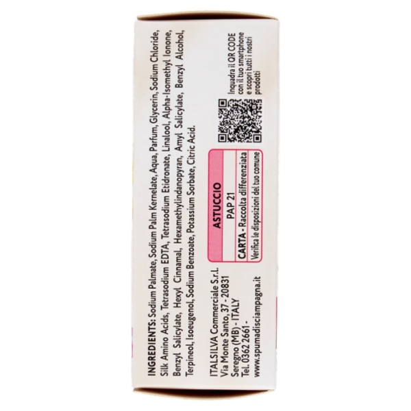 Spuma di Sciampagna Benessere Sapone profumato Setificante Vaniglia e Perle di Seta 90 g