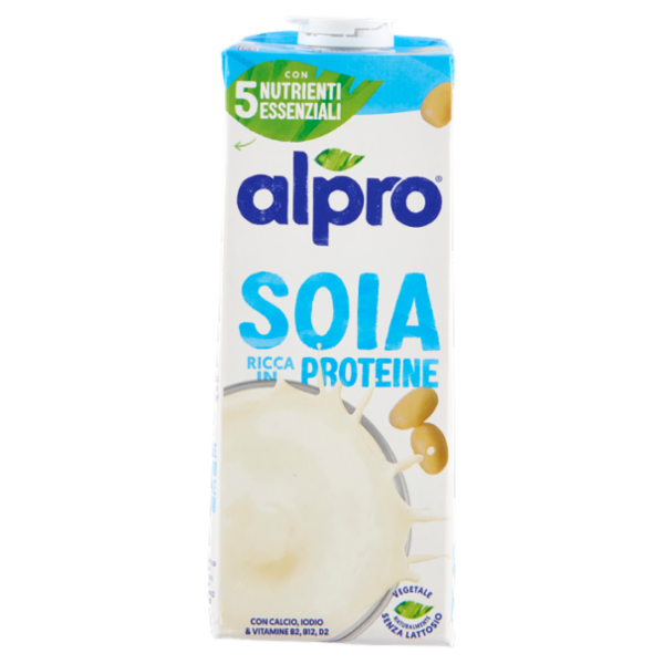 ALPRO Soia Classico, Bevanda alla Soia 100% vegetale con vitamine B2, B12 e D, 1 Litro