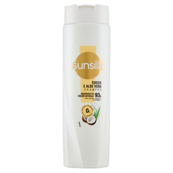sunsilk Shampoo Cocco e Aloe Vera per Capelli Secchi e Sfibrati 250 mL