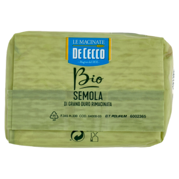 De Cecco Le Macinate Bio Semola di Grano Duro Rimacinata 1 Kg