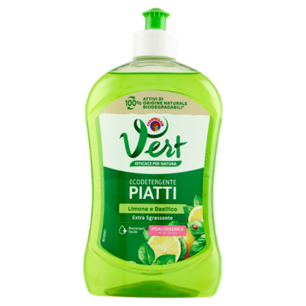 Vert di Chanteclair Ecodetergente Piatti Limone e Basilico 500 ml