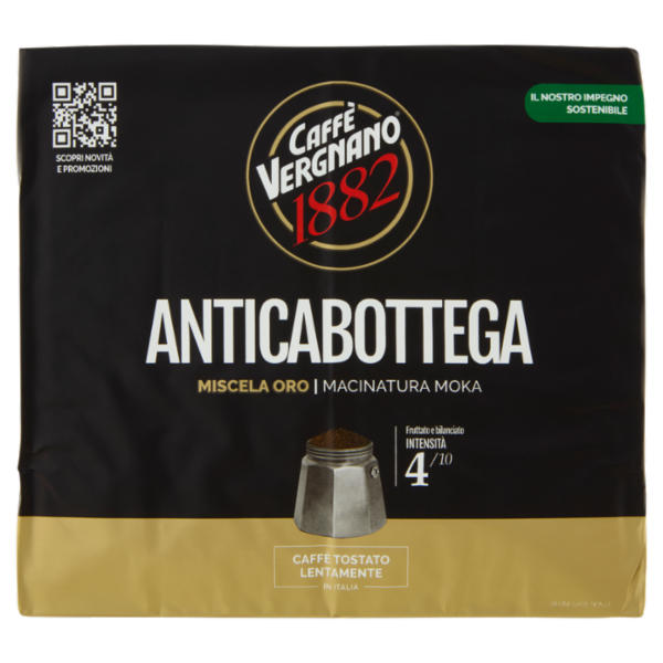 Caffè Vergnano 1882 Anticabottega Miscela Oro Macinatura Moka 2 x 250 g