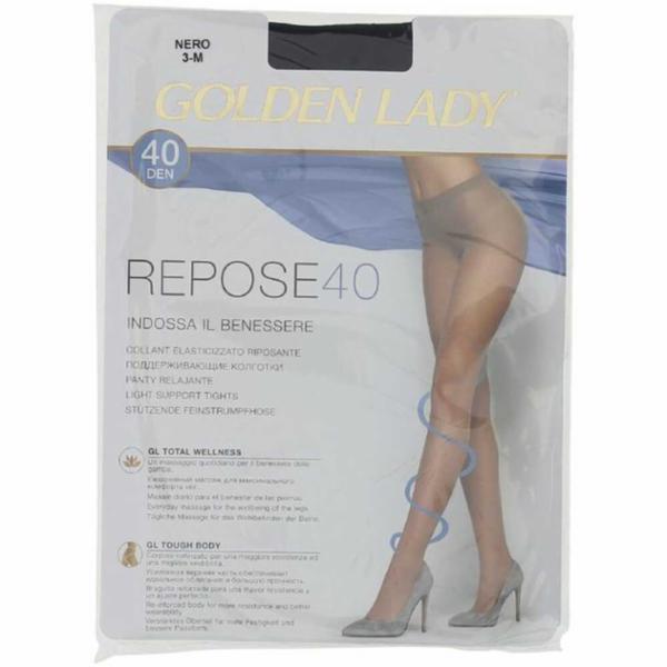 COLLANT REPOSE 40 DEN DONNA TG 3 COLORE NERO GOLDENLADY 36YGR