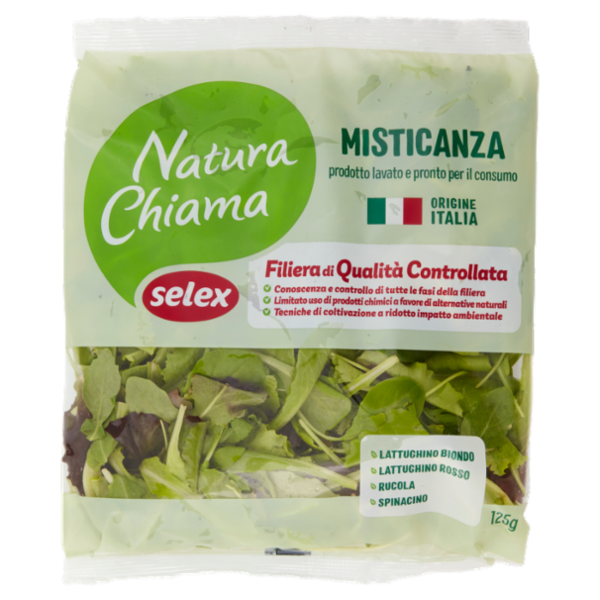 Selex Natura Chiama Misticanza Lavata e Pronta per il Consumo 125 g