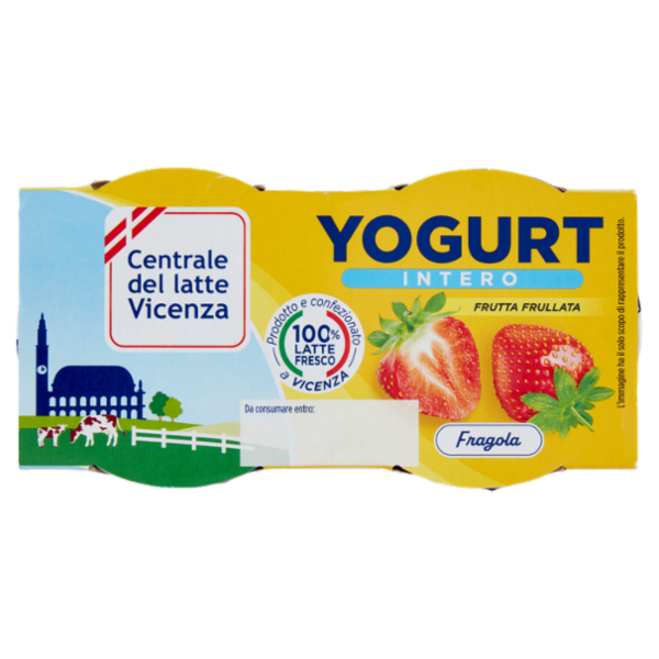Centrale del latte Vicenza Yogurt Intero Frutta Frullata Fragola 2 x 125 g