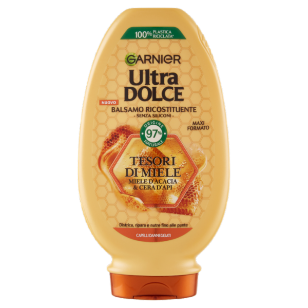Garnier Ultra Dolce Balsamo Tesori di Miele con Pappa reale,rinforza e nutre i capelli fragili 250ml