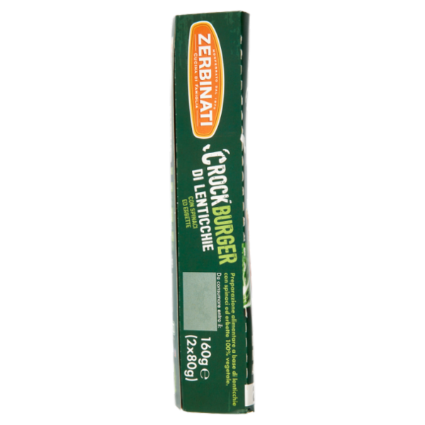 Zerbinati Crockburger di Lenticchie con Spinaci ed Erbette 2 x 80 g