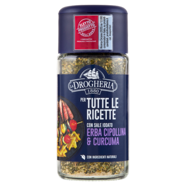 La Drogheria 1880 per Tutte le Ricette con Sale Iodato Erba Cipollina & Curcuma85 g