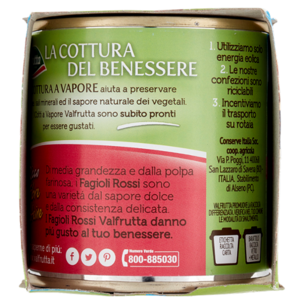 Valfrutta Cotti a Vapore Fagioli Rossi 3 x 150 g