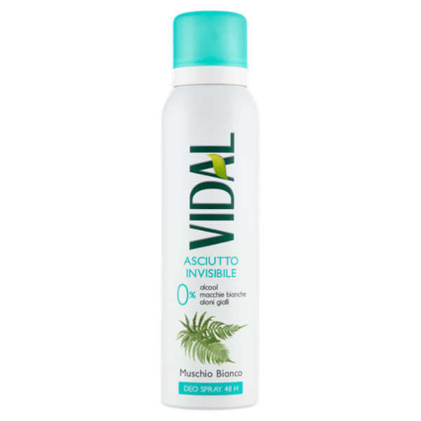 Vidal Asciutto Invisibile Muschio Bianco Deo Spray 48h 150 ml