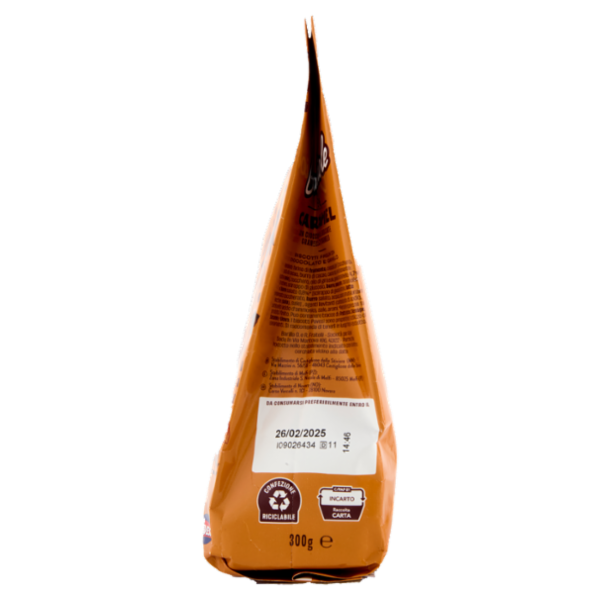 Pavesi Gocciole Caramel Biscotti con Gocce di Cioccolato e Granella di Caramello 300g