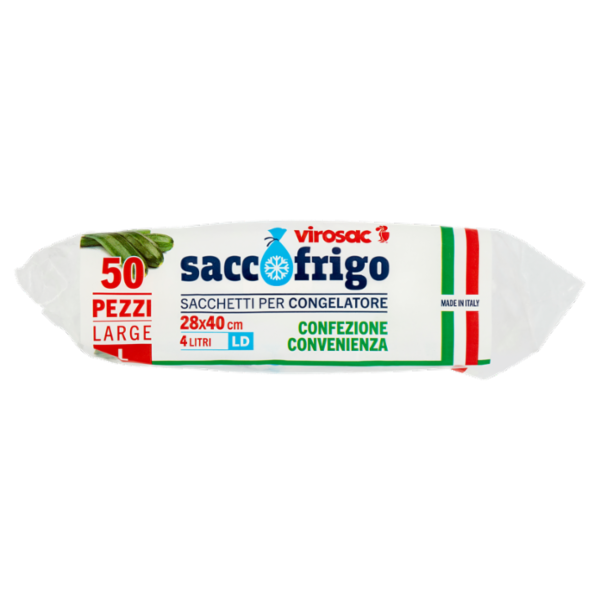 virosac saccofrigo Sacchetti per Congelatore 28x40 cm 4 Litri LD Large L 50 pz