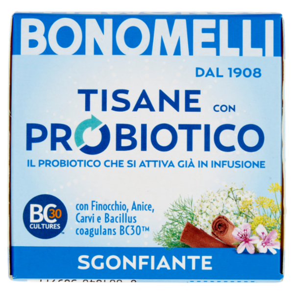 Bonomelli Tisane con Probiotico Sgonfiante 10 Filtri 20 g