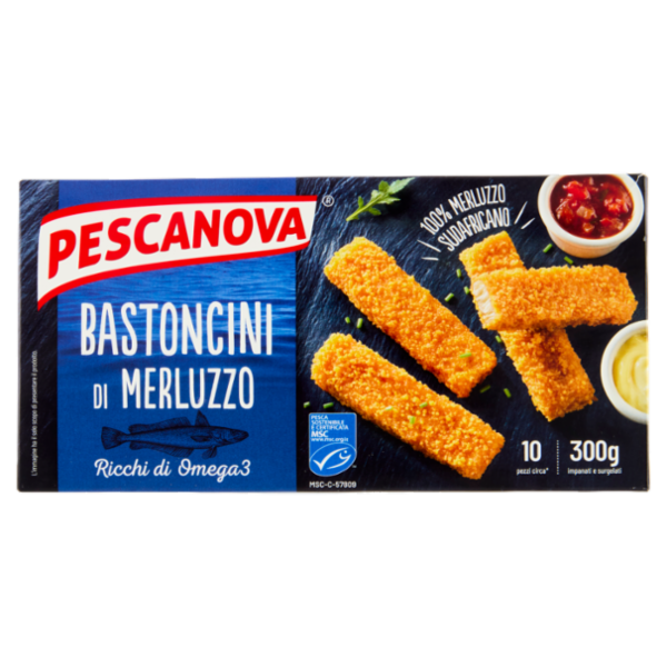 Pescanova Bastoncini di Merluzzo impanati e surgelati 300 g