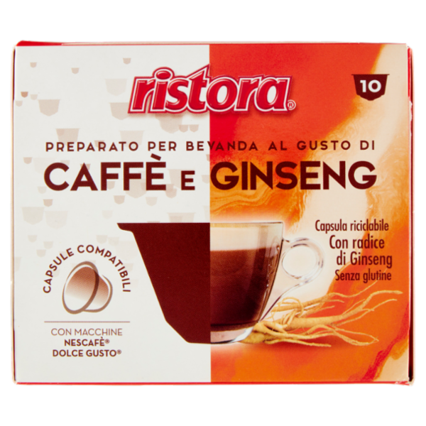 ristora Caffè e Ginseng Capsule Compatibili con Macchine Nescafè Dolce Gusto 10 x 17 g