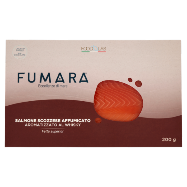Fumara Salmone Scozzese Affumicato Aromatizzato al Whisky Fetta superior 200 g